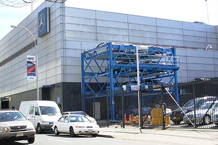 美国纽约奔驰中心升降横移式立体车库机械式立体停车设备